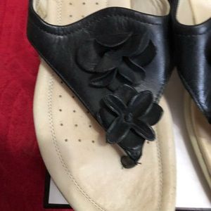Women’s slip on Ecco sandal black size 10
